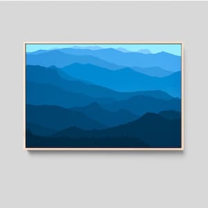 Blue Ridge Mountains Canvas Print, Mountain Wall Art Framed, Mountain Print, Misty Mountains, Extra Large