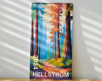 Wall Calendar 2024, Planner 2024, Christmas Gift, 2024 Calendar, Hellstrom Prints Art Calendar