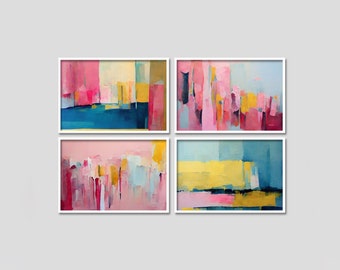 Abstract Artwork Framed, Office Wall Art, Colorful Wall Art, Large Wall Decor