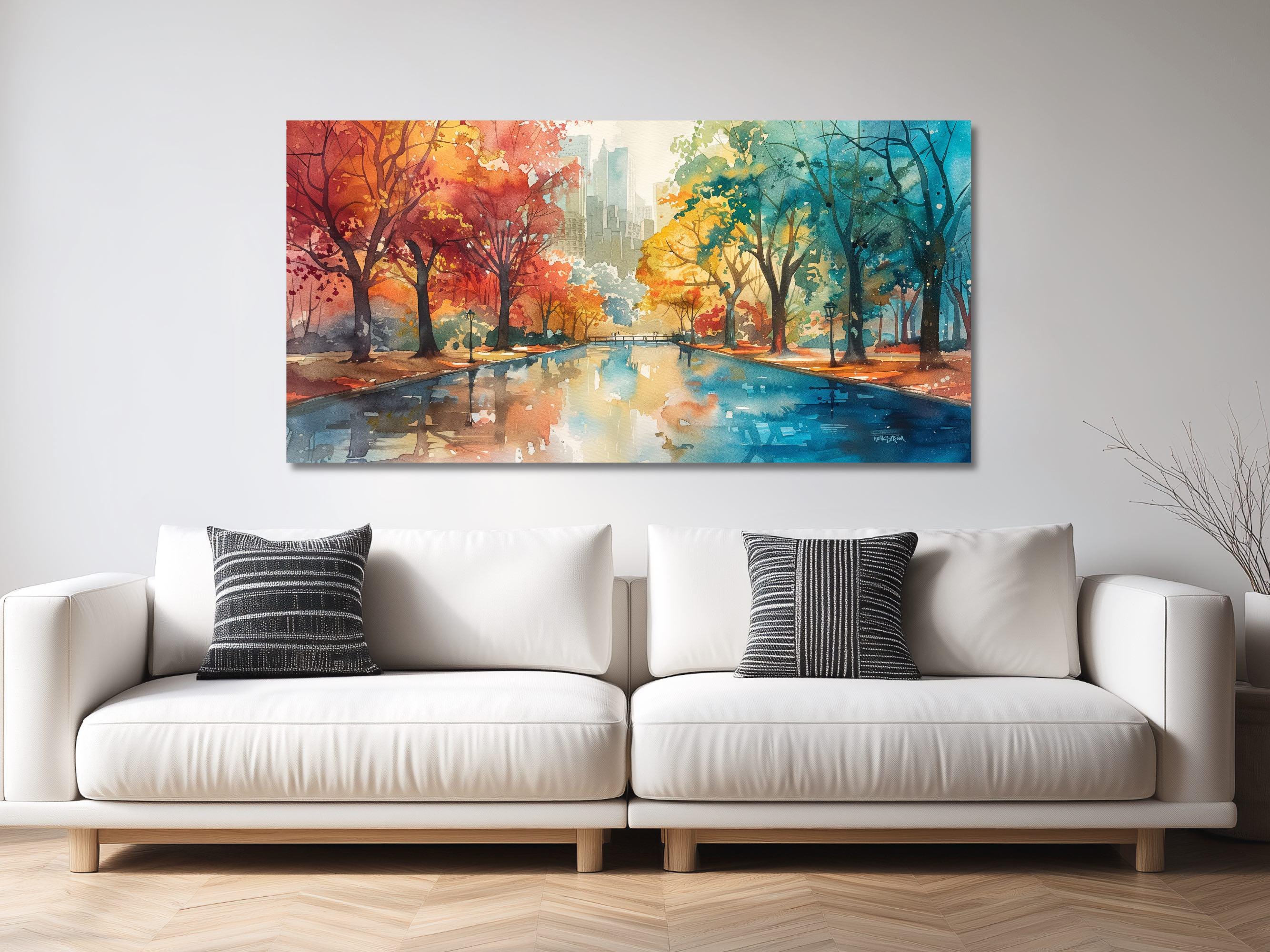 Central Park Watercolor Print: NYC Landscape Art