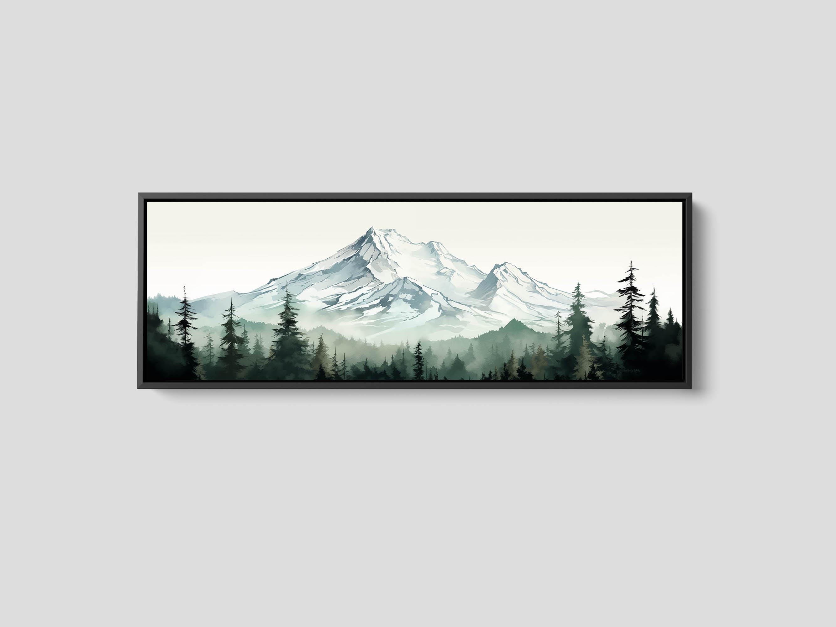 Mount Shasta Landscape Painting - Canvas Print, Huge Canvas Print, Panoramic Wall Art, Modern Home Decor, Framed Wall Art