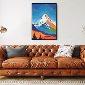 Mountain Wall Art, Mount Hood Print, Framed Wall Art, Cabin Decor image 3