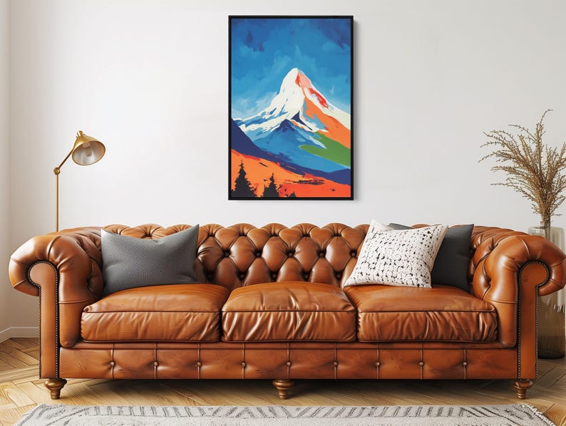 Mountain Wall Art, Mount Hood Print, Framed Wall Art, Cabin Decor image 3
