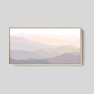 minimalist landscape canvas art in neutral tones