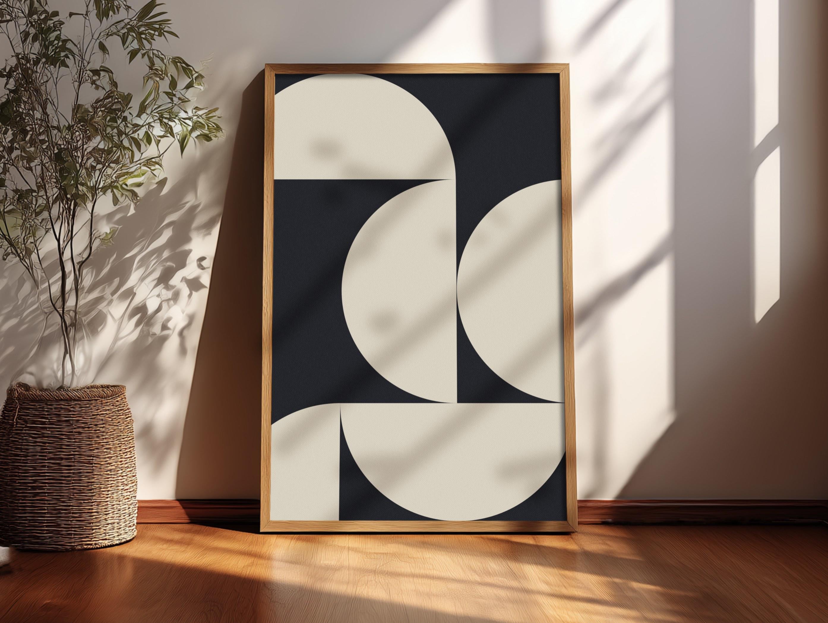 Mid-century Modern Framed Art Print: Abstract Geometric Shapes - Etsy