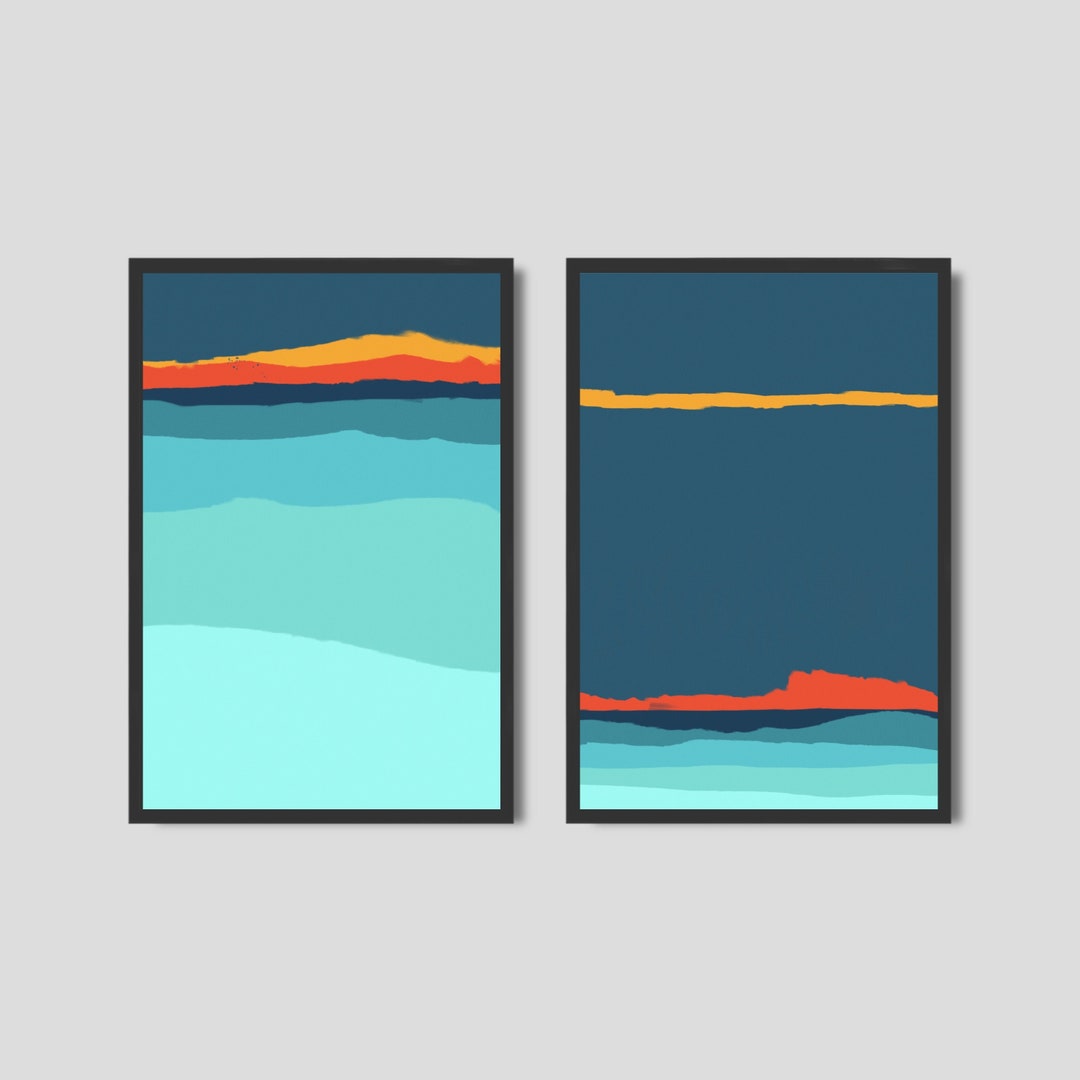 Abstract Wall Art Set Framed Canvas Art Prints Minimalist Etsy