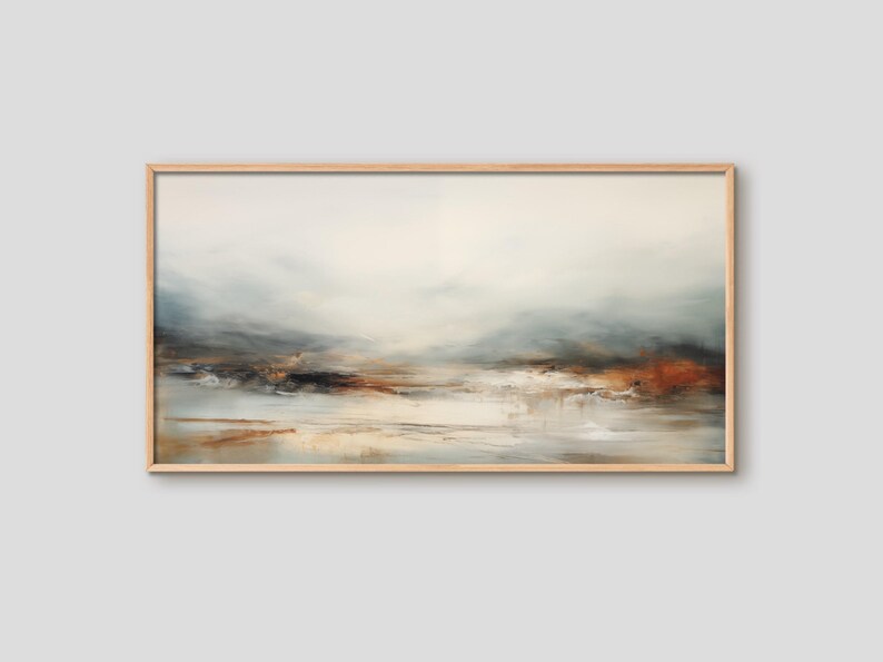 Neutral Abstract Landscape Canvas Print: Modern Framed Wall Art | Rust ...
