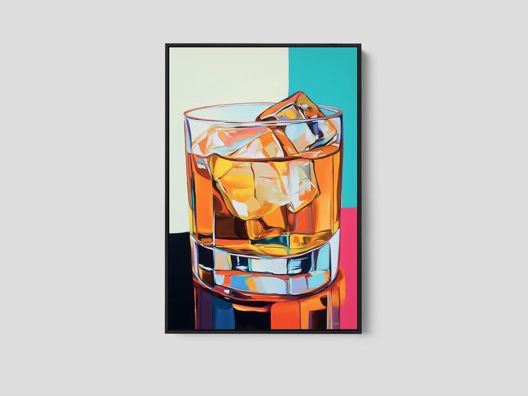 Wandbild abstrakt Glas Whiskey
