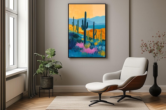 Original Southwest Wall Art Print: Desert Canvas Art Framed