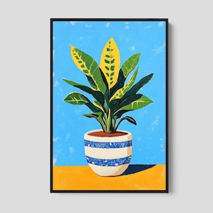 Botanical Print Framed - Modern Wall Art, Floral Wall Decor, Canvas Print or Paper Print, Still Life Painting