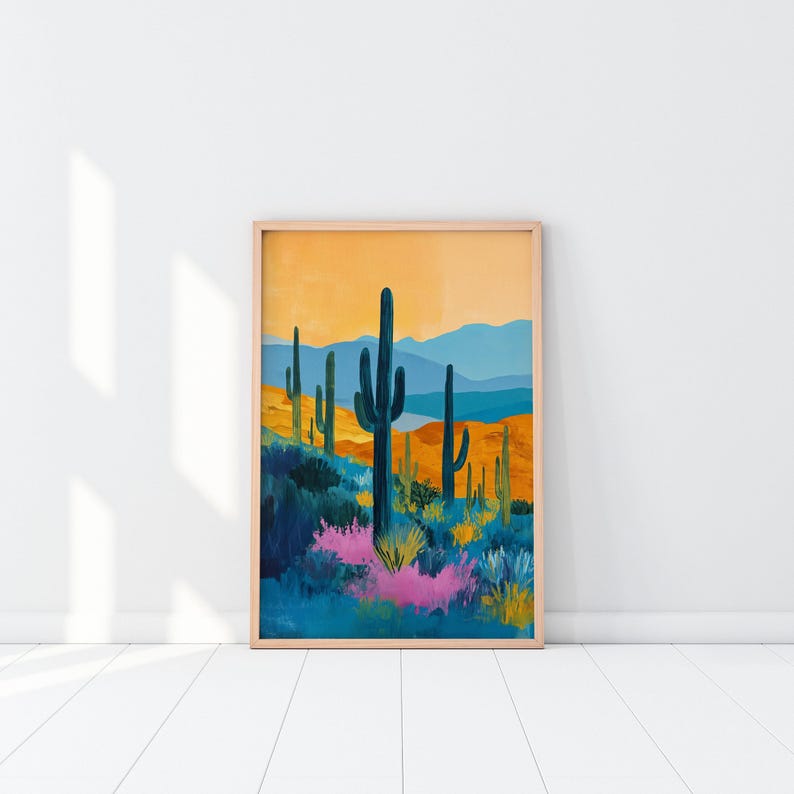 Original Southwest Wall Art Print: Desert Canvas Art Framed image 3
