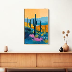 Original Southwest Wall Art Print: Desert Canvas Art Framed image 2