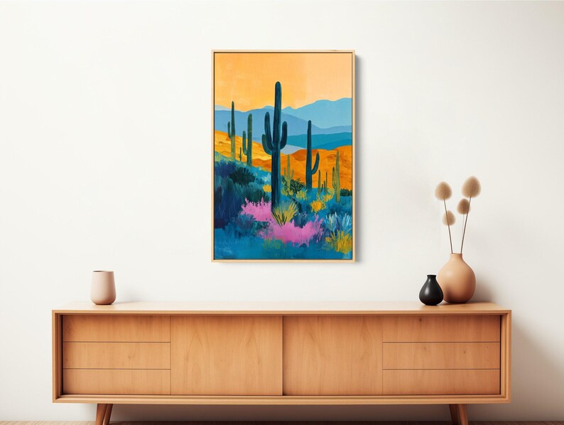 Original Southwest Wall Art Print: Desert Canvas Art Framed image 2