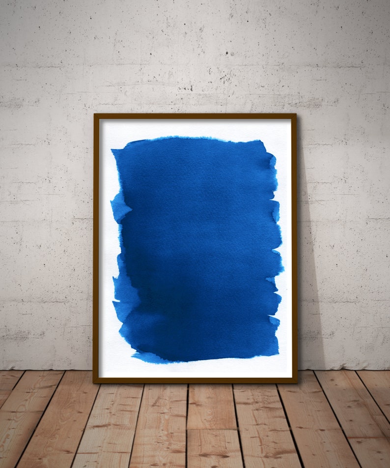 Large Wall Art Indigo Abstract Art Abstract Watercolor Blue Etsy