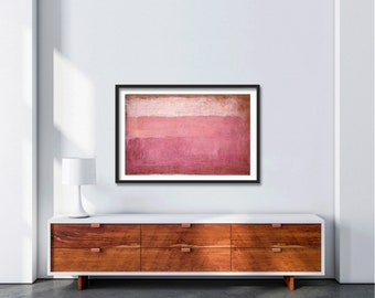 Large Abstract Painting, Blush Pink, Abstract Wall Art Framed, Oversized Art, Horizontal Living Room Decor