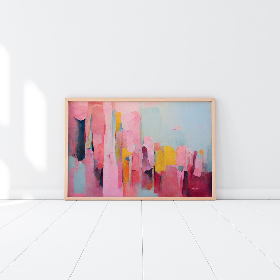 Pink Abstract Painting Large Wall Art Abstract Wall Print Minimalist Art Modern Wall Decor Etsy Nederland