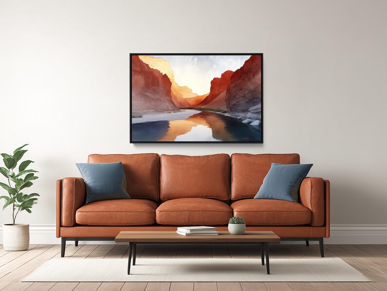 Big Bend National Park Canvas Print: Modern Desert Landscape Art image 1