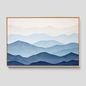 Blue Mountain Canvas Print: Minimalist Nature Wall Art