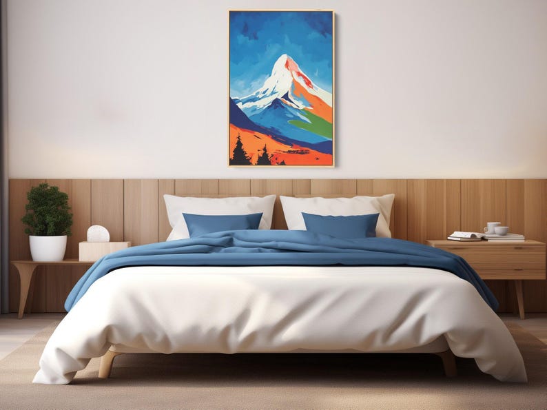 Mountain Wall Art, Mount Hood Print, Framed Wall Art, Cabin Decor image 8