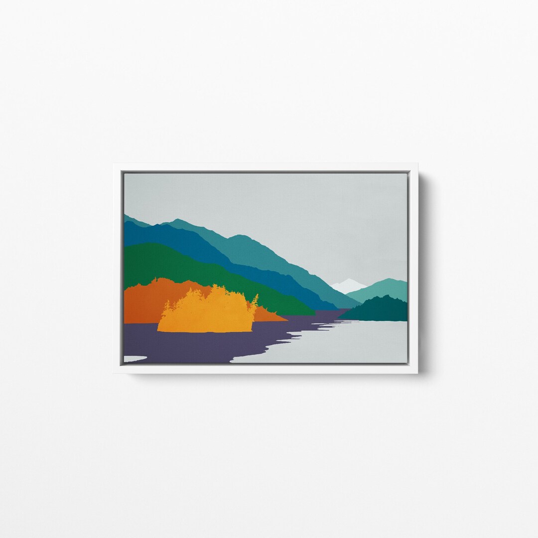 Mid Century Modern Canvas Art Framed Wall Art Office Wall Etsy