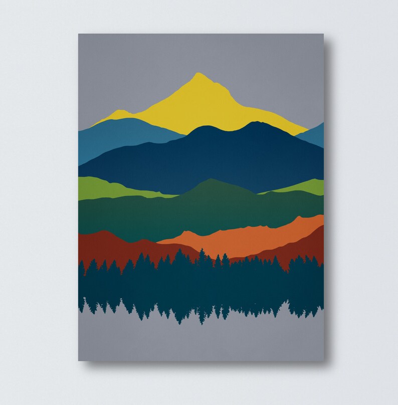 Mountain Art Prints Set of 2 Canvas Prints Extra Large Wall Etsy