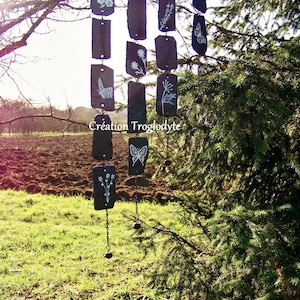 carillon de jardin en ardoise-carillon à vent-mobile-attrape vent wind chime-slate-décoration de jardin carpe diem, image 7