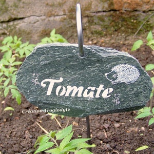 étiquette de jardin en ardoise tuteur en fer forgé pour plantes aromatique, pour potager, arbustes...vendues à l'unité image 5
