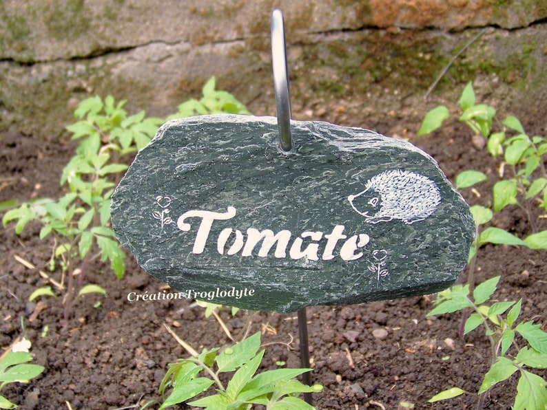 étiquette de jardin en ardoise tuteur en fer forgé pour plantes aromatique, pour potager, arbustes...vendues à l'unité image 5