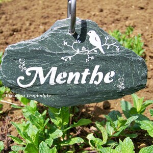 étiquette de jardin en ardoise tuteur en fer forgé pour plantes aromatique, pour potager, arbustes...vendues à l'unité image 3