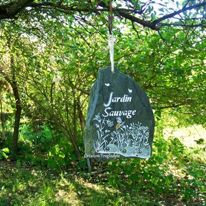 Pancarte de jardin, plaque en ardoise peinte main, pour la décoration de jardin, jardin sauvage, un clin d'œil à la nature image 7