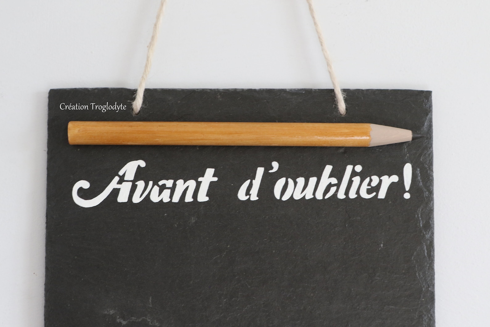 Mémo, pense bête en ardoise 30 cm x 60 cm, tableau en ardoise pour la