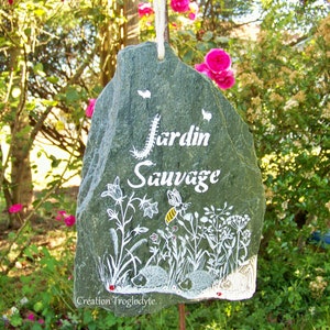 Pancarte de jardin, plaque en ardoise peinte main, pour la décoration de jardin, jardin sauvage, un clin d'œil à la nature image 8