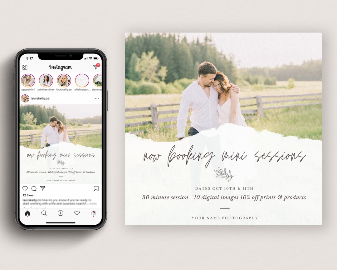 Customizable Portrait Session Template | Engagement Photography Session ...