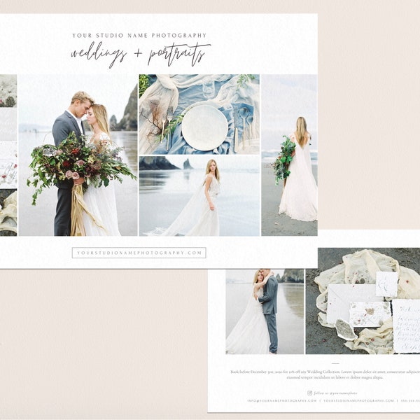 Wedding Photography Marketing Template, Photography Promo Card, Marketing Template, Wedding Photography Marketing Flyer, No Photoshop