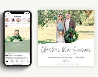 Christmas Mini Session Template, Christmas Minis template, Holiday Mini Session Template, Holiday Photography Marketing Board, No Photoshop