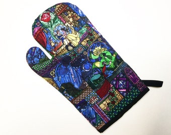 Disney Princess Beauty and the beast Kitchen Oven Mitt  Made to order