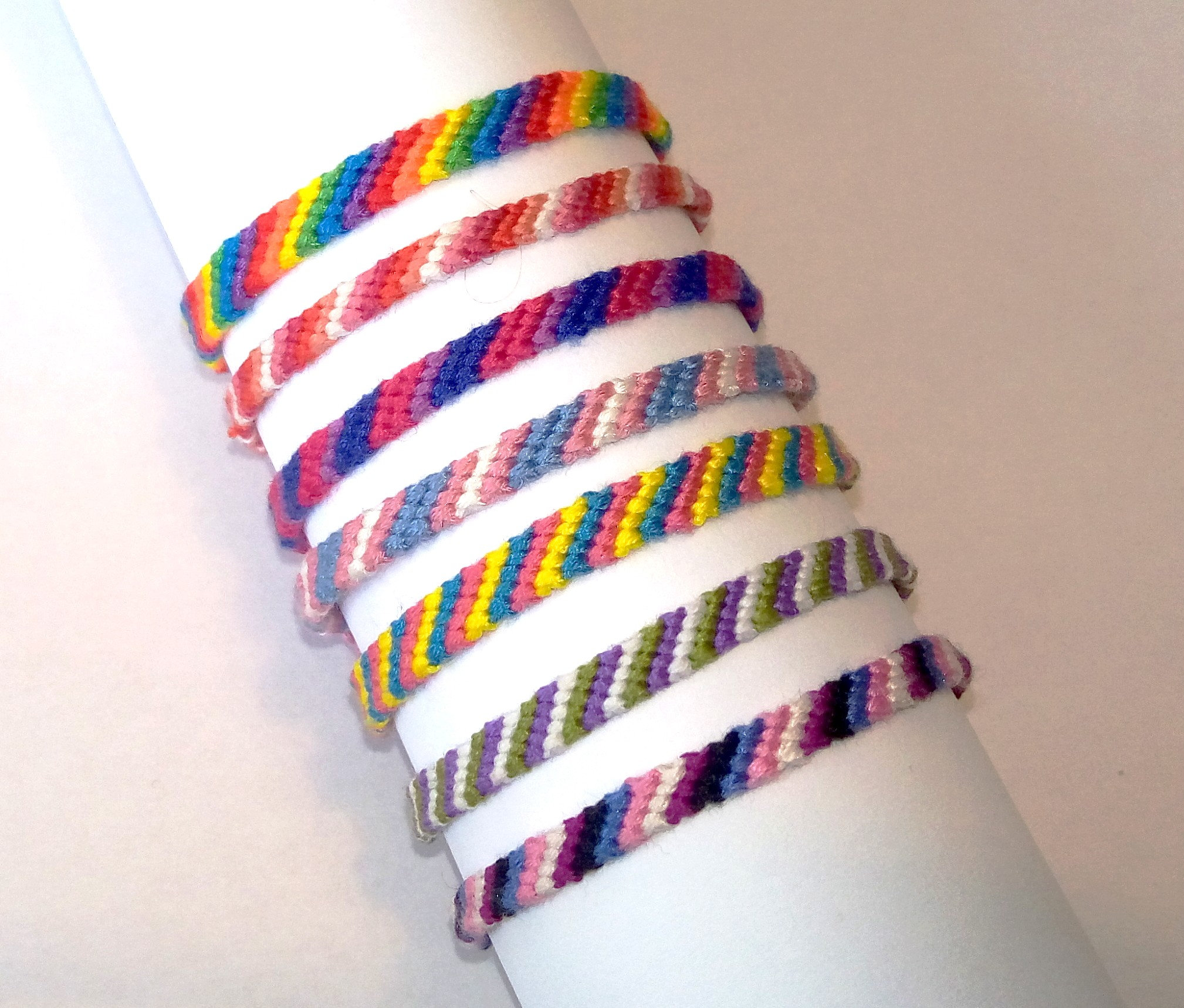 Pride Bracelets FREE Rainbow Friendship Bracelets Tutorial — Two
