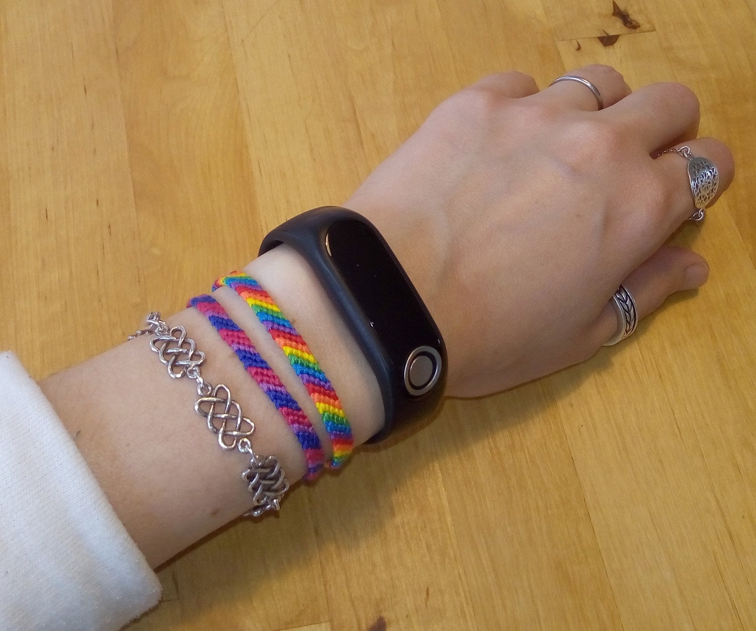 Bracelet Agender En Satin Imperméable - Accessoire Fait Main LGBTQIA+, Unisexe, Coloré | Idée Cadeau Fierté Et Solidarité