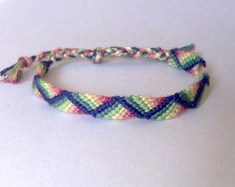 Brazilian bracelet fancy zig-zag rainbow hippie woven bracelet Brasilda ZigZag