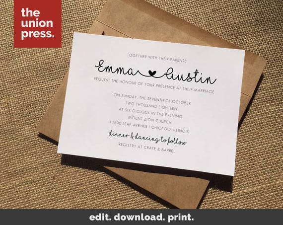 Greenery Wedding Invitation Template Bohemian Wedding Invitation Printable Invites Set Wedding Invitations Set Instant Download Corjl Wd04a