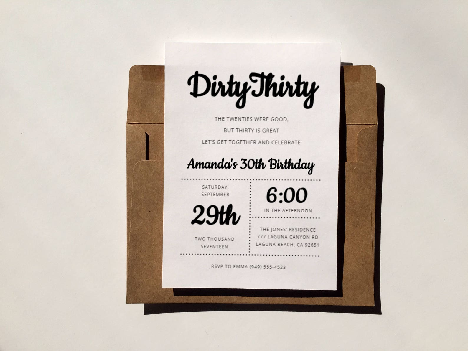 Dirty Thirty Invitation 30th Birthday Invitation Template Etsy