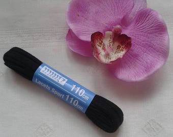 lace black 150 cm Flat 8 holes for shoes, cord, lace