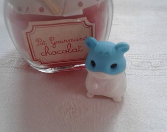 Eraser IWAKO puzzle shape hamster, blue and white collection children