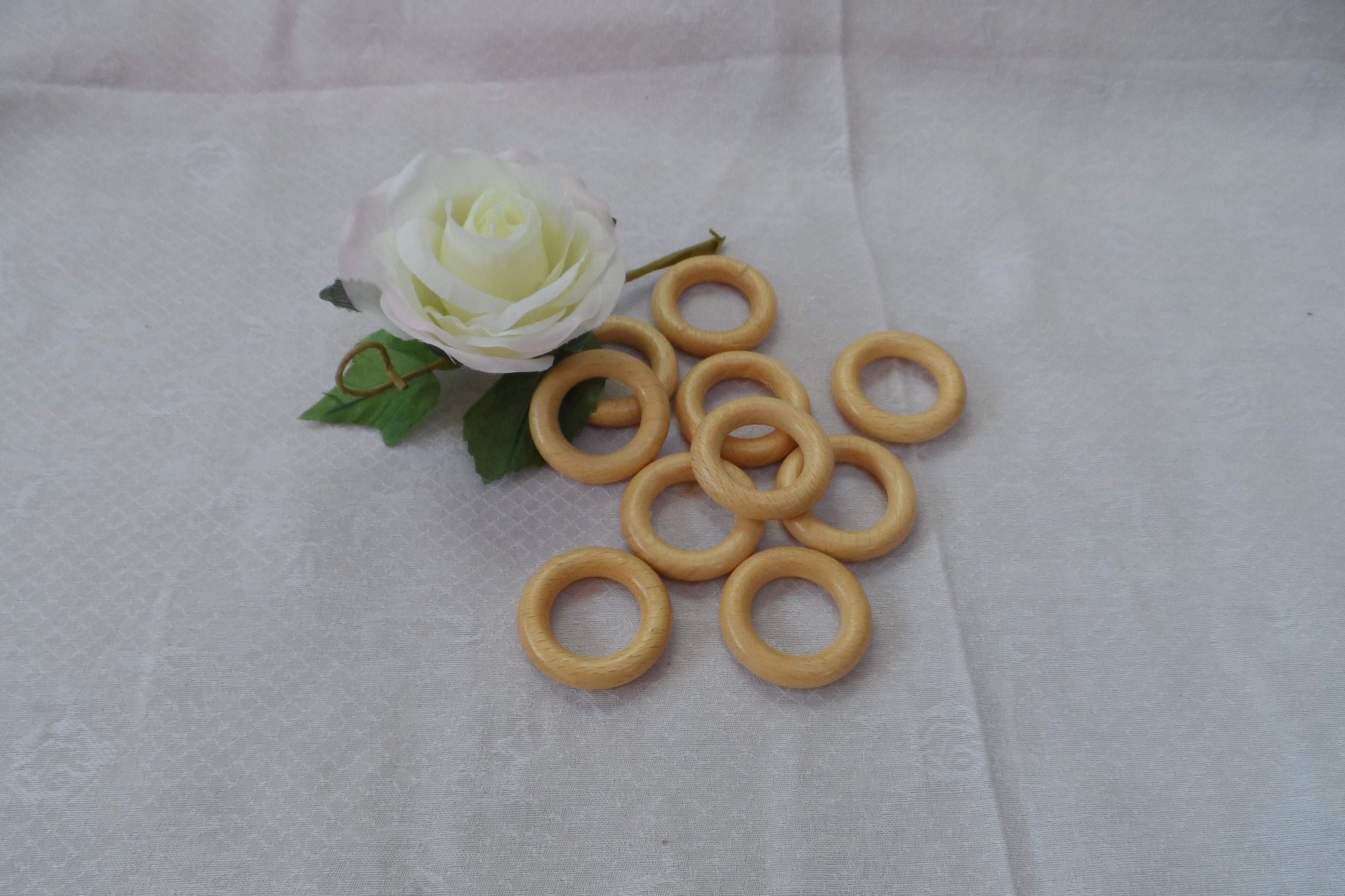 Anneaux en Bois Sapin Clair, Pour Rideaux, Déco Home Maison,