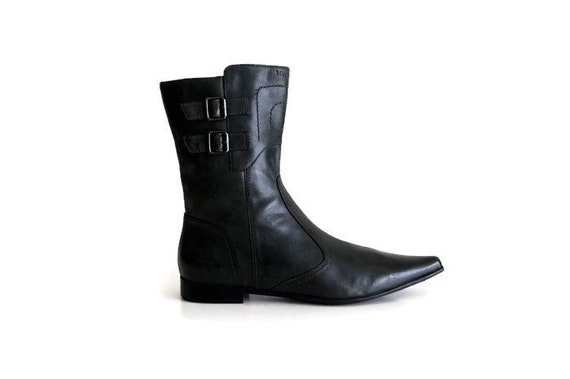 black pointed ankle boots uk
