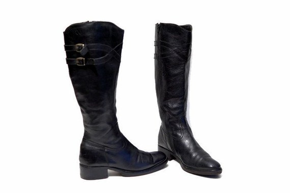 womens black leather boots uk