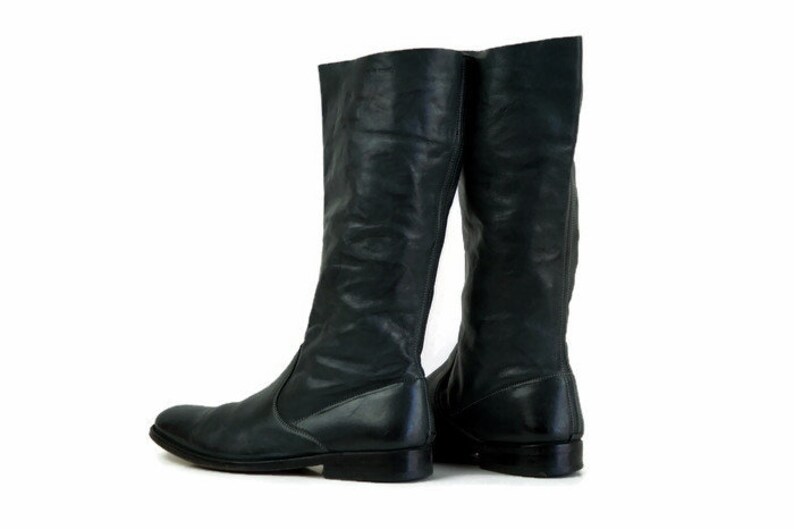 Vintage Boots Dark Gray Boots Eu 35 Uk 2 US 45 Round Toe Etsy