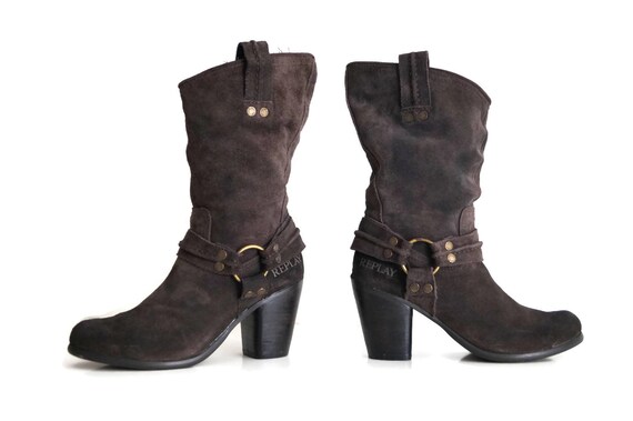 womens boots chunky heel