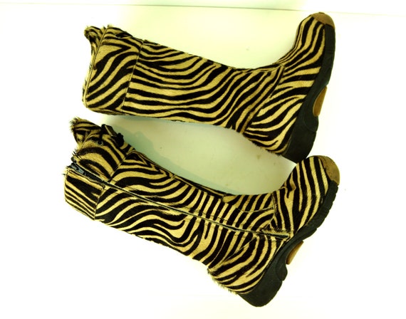 Vintage leather boots. These zebra BUMPER boots ge