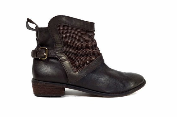 Knöchel Stiefeletten Stiefel Eu 41 US 10,5 UK 8 Größe braun echtes Leder Damen Glitter Effekte Biker, Moto, Hipster, Rocker Stiefel, die niedrigen Knöchel Stiefeletten Stiefel Eu 41 US 10,5 UK 8 Größe braun echtes Leder Damen Glitter Effekte Biker, Moto, Hipster, Rocker Stiefel, die niedrigen